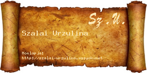 Szalai Urzulina névjegykártya